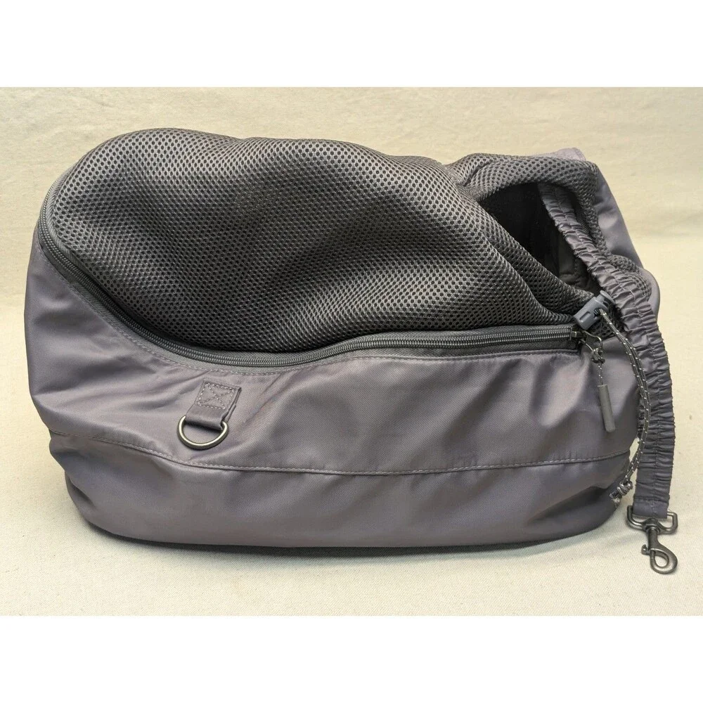 Top Paw Small Pet Carrier Gray Adjustable Strap With Side Open Storage *No Dog*